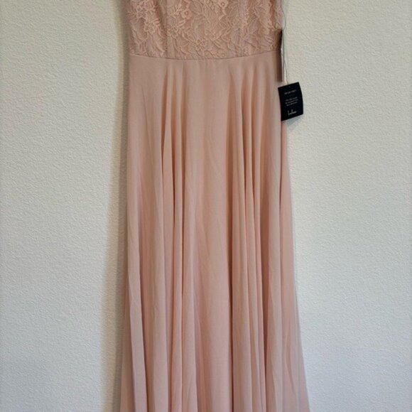 Lulus Size XS Divine Evening Blush Pink Lace Chiffon Maxi Dress NWT - Picture 6 of 10